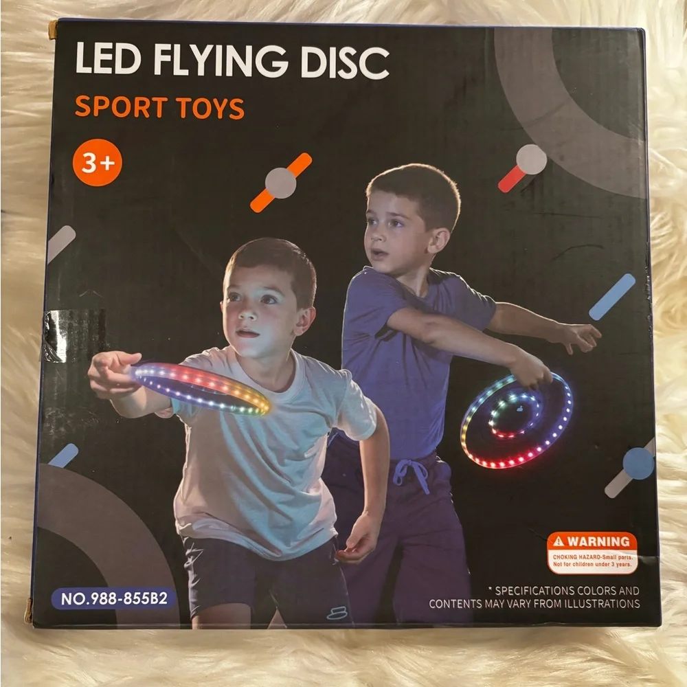 2 Pack Light up Flying Discs, 14 Lighting Modes, Rechargeable GITD Flying Ring